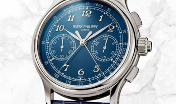Patek Philippe Grand Complications 5370P-011 Split-Seconds Chronograph Platinum Blue Enamel Dial