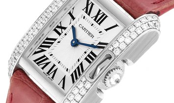 CARTIER TANK ANGLAISE SILVER FLINQUE DIAL REF WT100015