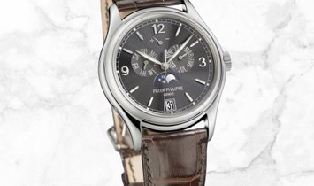 Patek Philippe Complications 5146G-010 Annual Calendar Moonphases White Gold Slate Grey Dial