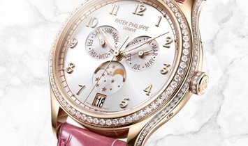 Patek Philippe Complications 4947R-001 Annual Calendar Moon Phases Rose Gold Silver Coloured Dial