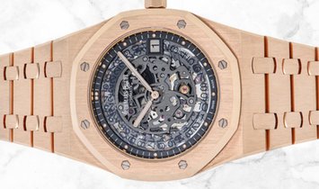 Audemars Piguet 15204OR.OO.1240OR.01 Royal Oak Openworked Extra Thin 18K Rose Gold Slate Grey Dial