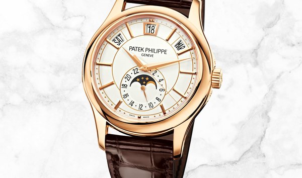 Patek Philippe Complications 5205R-001 Annual Calendar Moon Phases Rose Gold Opaline White Dial (11268973)