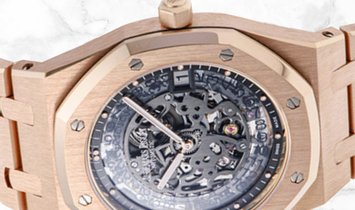 Audemars Piguet 15204OR.OO.1240OR.01 Royal Oak Openworked Extra Thin 18K Rose Gold Slate Grey Dial