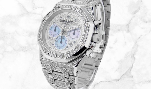 Audemars Piguet 26022BA.OO.D098CR.01 Royal Oak Chronograph 18K White Gold Diamond-paved Dial (11269438)