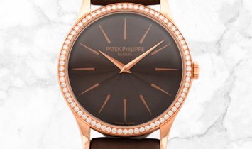 Patek Philippe Calatrava 4897R-001  Rose Gold Chocolate Brown Guilloched Dial