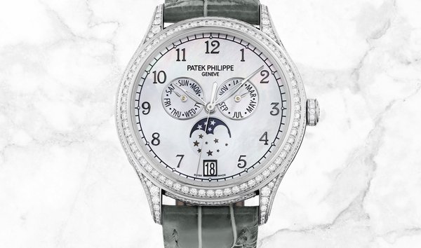 Patek Philippe Complications 4948G-010 Annual Calendar Moon Phases White Gold White MOP Dial (11272946)