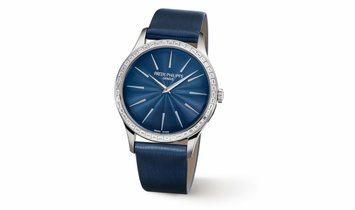 PATEK PHILIPPE CALATRAVA JOAILLERIE GUILLOCHED NIGHT BLUE DIAL 4897/300G-001