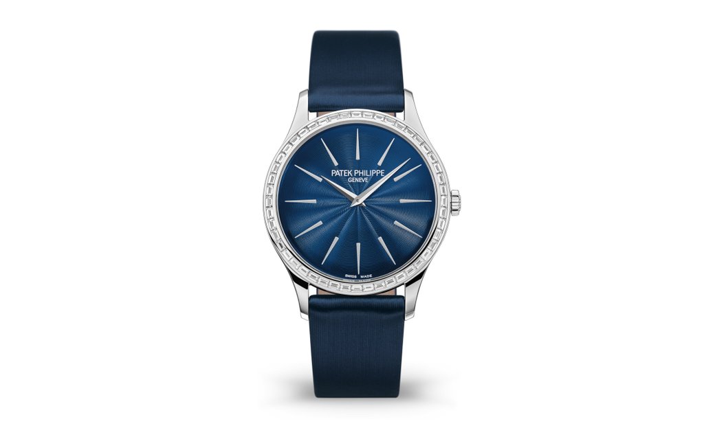 PATEK PHILIPPE CALATRAVA JOAILLERIE GUILLOCHED NIGHT BLUE DIAL 4897/300G-001