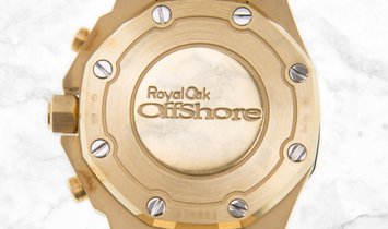 Audemars Piguet 26231BA.ZZ.D027CA.01 Royal Oak Offshore Chronograph 18K Yellow Gold Case Blue Dial