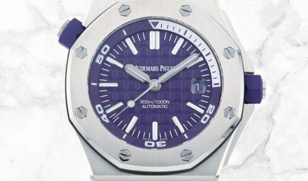 Audemars Piguet 15710ST.OO.A077CA.01 Royal Oak Offshore Diver Stainless Steel Purple Coloured Dial (11286408)