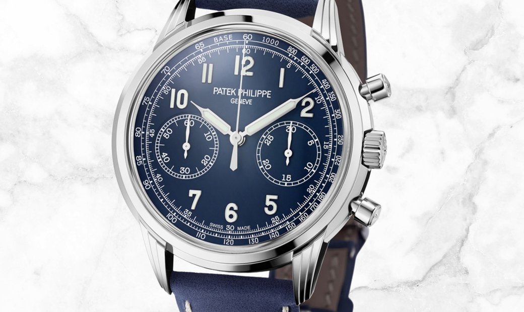 Patek Philippe Complications 5172G-001 Chronograph White Gold Blue Dial