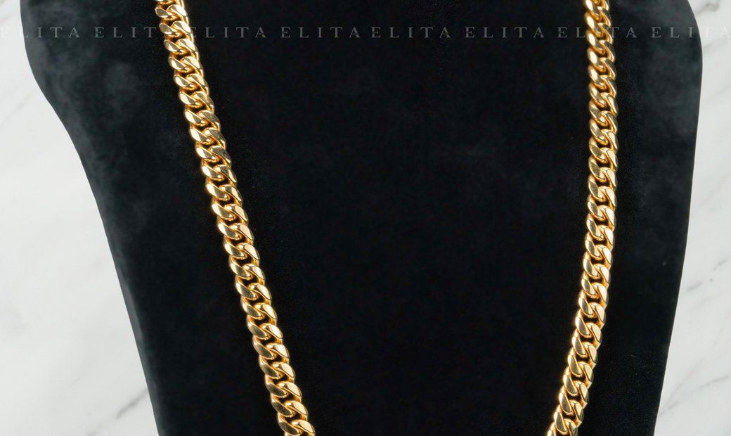 Mens Cuban Link 28 Inch Necklace 14 K 