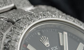 Bespoke Rolex Sky-Dweller 326934 Oystersteel Black Dial Diamond Set