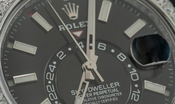 Bespoke Rolex Sky-Dweller 326934 Oystersteel Black Dial Diamond Set
