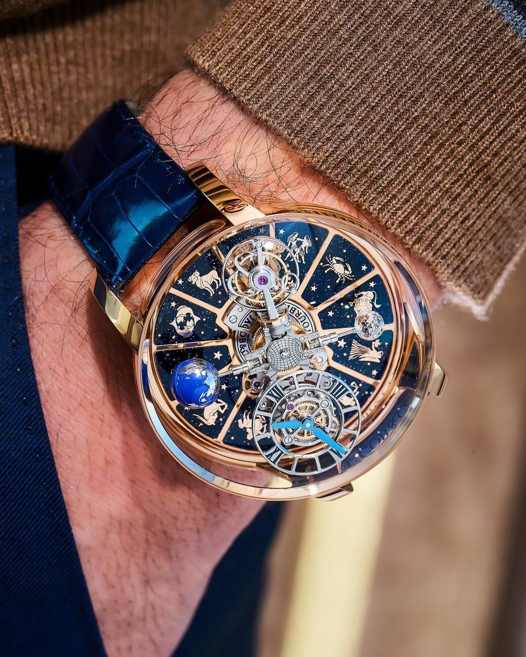 Jacob & Co. 捷克豹 [New] Astronomia Zodiac Rose Gold At100.40.Ac.Ab.B In ...