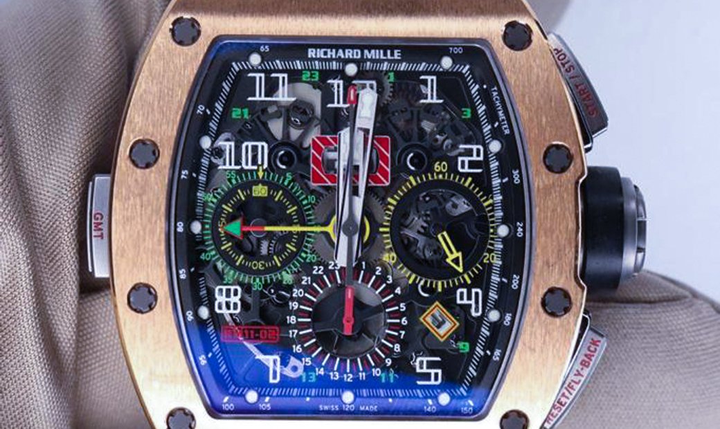 Richard Mille RM 11-02 Rose Gold GMT Flyback Chronograph Dual Time Zone