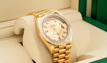Rolex Day-Date 228238 Yellow Gold Diamond and Ruby Hour Markers