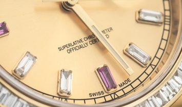 Rolex Day-Date 228238 Yellow Gold Diamond and Ruby Hour Markers