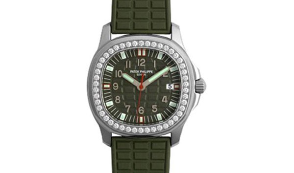 PATEK PHILIPPE LADY’S AQUANAUT LUCE STEEL ON GREEN RUBBER STRAP REF. 5067A-013 (11443826)
