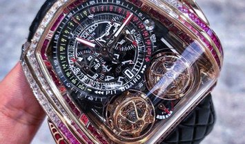 Jacob & Co. 捷克豹 [NEW] Twin Turbo Furious Baguette Rose Gold TT800.40.BR.AA.A