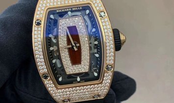 Richard Mille RM 07-01 Rose Gold Full Set Diamonds Red Lip Watch