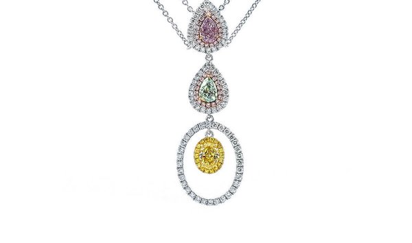 Fancy Light Purplish Pink Diamond Necklace, 1.23 Ct. (2.18 Ct. TW), Pear shape, GIA Certified, JCNF0 (11573783)