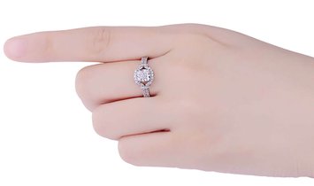 White Diamond Ring, 1.03 Ct. (1.43 Ct. TW), Cushion shape, GIA Certified, 1299095862