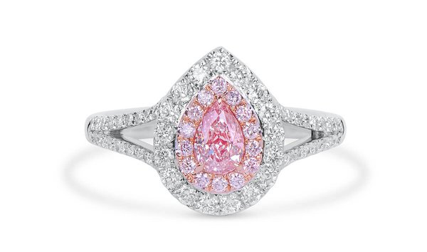 Very Light Pink Diamond Ring, 0.40 Ct. (1.01 Ct. TW), Pear shape, GIA Certified, 1363928767 (11573827)