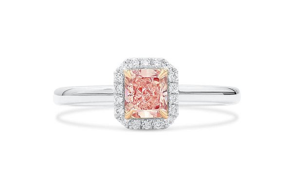 Fancy Light Pink Diamond Ring, 0.66 Ct. (0.75 Ct. TW), Radiant shape, GIA Certified, 6204081017 (11573814)