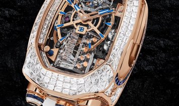 Jacob & Co. 捷克豹 [NEW MODEL] Bugatti Chiron Rose Gold Baguette White Diamonds Tourbillon