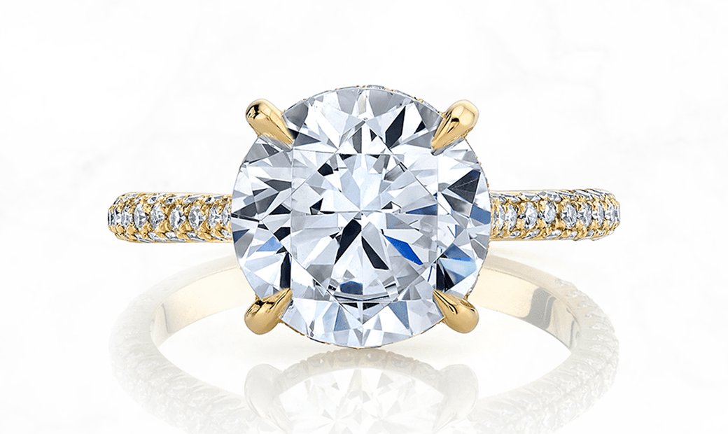 3.00CT Solitaire Round Brilliant Diamond Engagement Ring in 18K Yellow Gold 
