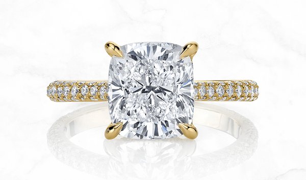 3.00CT Solitaire Cushion Cut Diamond Engagement Ring in 18K Yellow Gold (11606622)