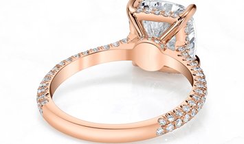 2.00CT Solitaire Cushion Cut Diamond Engagement Ring in 18K Rose Gold 
