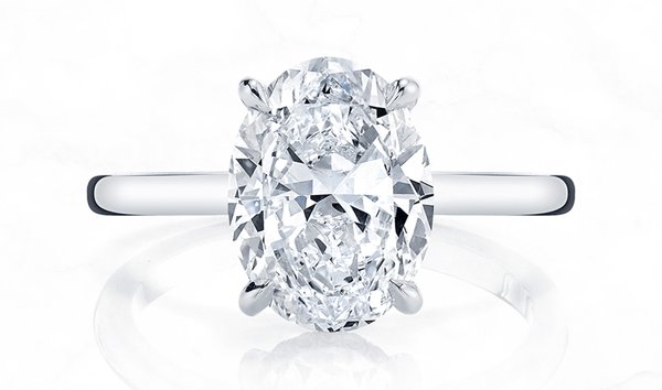1.00CT Solitaire Oval Cut Diamond Engagement Ring in 18K White Gold (11611405)