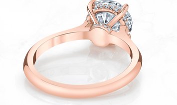 1.00CT Solitaire Round Brilliant Cut Diamond Engagement Ring in 18K Rose Gold