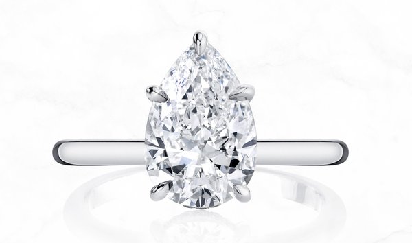 3.00ct Solitaire Pear Cut Diamond Engagement Ring in Platinum (11614407)