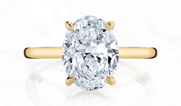3.00ct Solitaire Oval Cut Diamond Engagement Ring in 18K Yellow Gold (11614427)