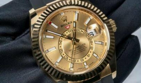 Rolex Sky-Dweller 326238-0007 Yellow Gold Champagne Coloured Dial Oysterflex Bracelet (11176431)