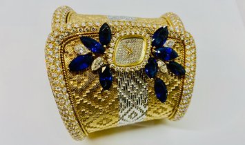 Precious Bracelet Watch with Diamonds and Sapphires