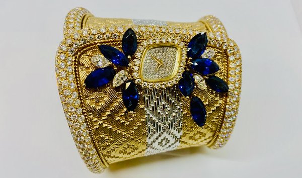 Precious Bracelet Watch with Diamonds and Sapphires (11652598)