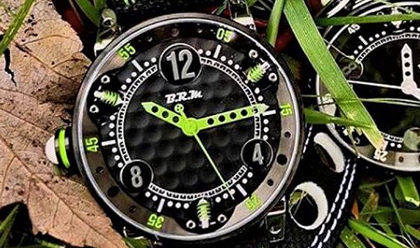 BRM Golf ball design crown, automatic, stainless steel black dimpled dial 44mm (11726582)
