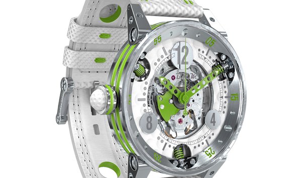 B.R.M Golf Skeleton with Golf ball design crown, automatic, stainless steel black dimpled dial 44mm (11726590)