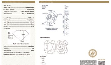 Fancy Yellow Diamond Ring, 2.00 Ct. (2.17 Ct. TW), Cushion shape, GIA Certified, JCRF05524648