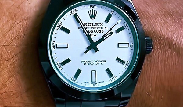 Rolex 勞力士 DiW White MILGAUSS 116400GV in Green Index (Retail:EUR 23990) (11779659)