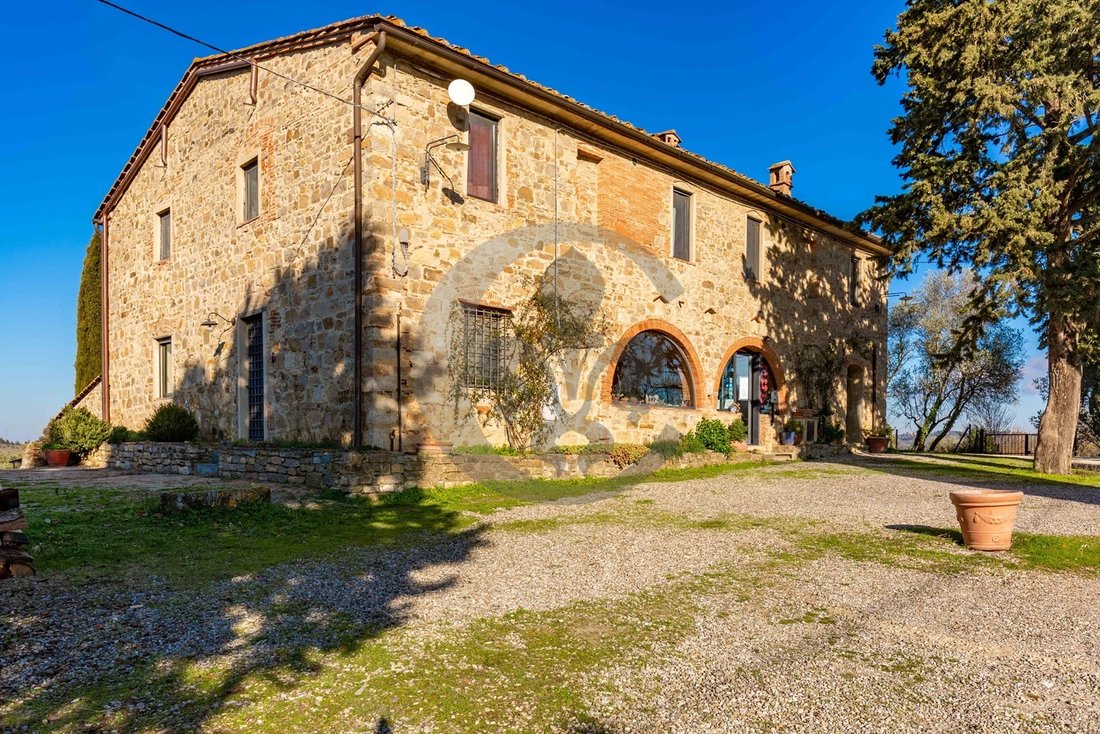 Farmhouse With Ancient Tower Olive Grove And Swimming Pool In Tuscany