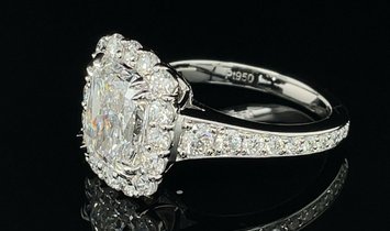 DIAMOND RING in Platinum 3.38ct CU Diamond