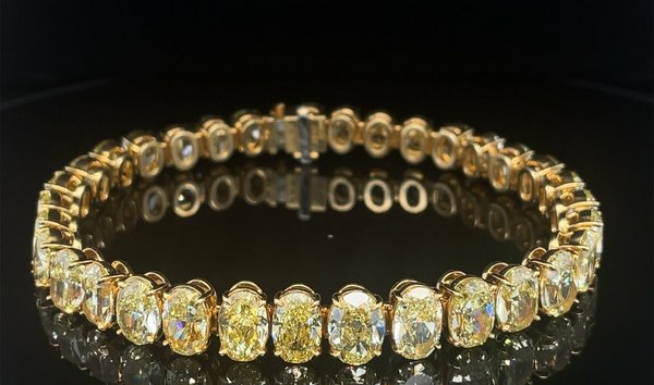 33.52CTTW OVAL FANCY INTENSE YELLOW DIAMONDS BRACELET (11812952)