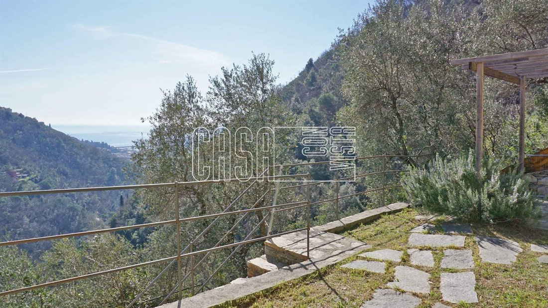 Semi Independent House Enjoying Stunning Sea View In Rapallo, Liguria