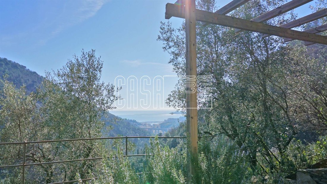 Semi Independent House Enjoying Stunning Sea View In Rapallo, Liguria