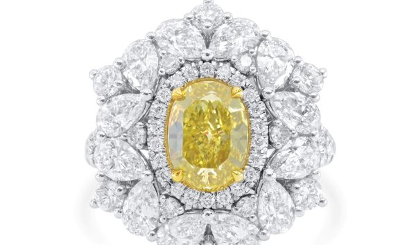 Fancy Intense Yellow Diamond Ring, 1.59 Ct. (4.98 Ct. TW), Oval shape, GIA Certified, 5211500660 (11829508)